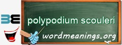 WordMeaning blackboard for polypodium scouleri